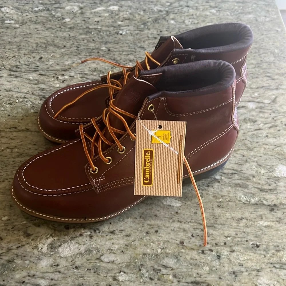 Men’s Hy-test made in USA leather steel toe work boots - Picture 1 of 4